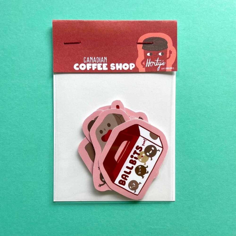 Coffee Shop - mini vinyl sticker pack for journaling